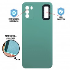 Capa para Xiaomi Poco M3 - Case Silicone Safe Glass Verde Aço